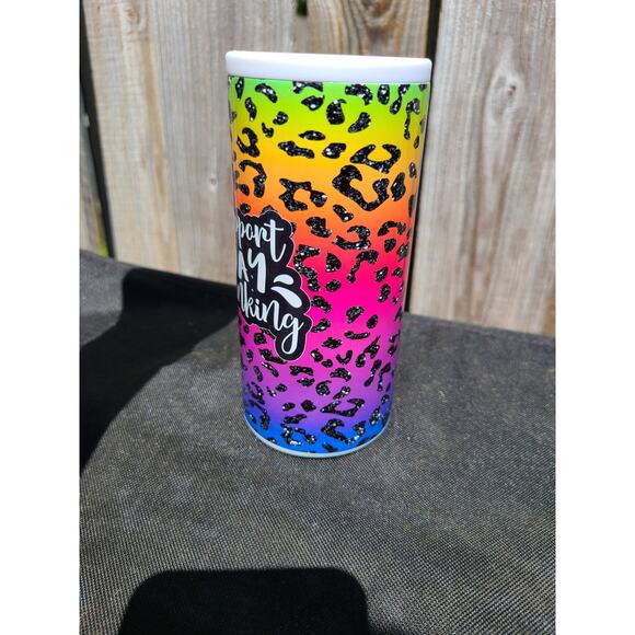 Support Day Drinking Skinny Can Cooler / Hard Surface Slim Can Holder - Picture 4 of 8